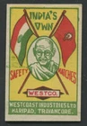 India Vintage Gandhi Matchbox Label