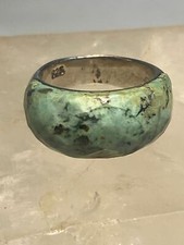 Green quartz ring faceted band sterling silver women girls