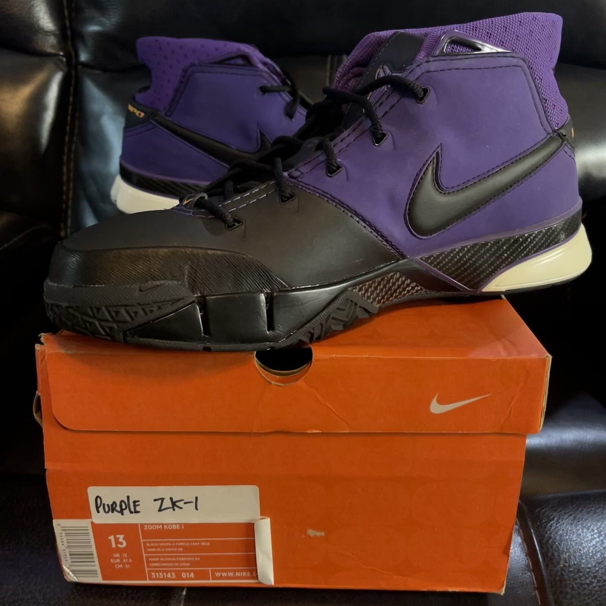 Nike Zoom Kobe 1 Protro Purple Reign Black Out *2006* USED (Worn) 313143-014 Kobe 1 Protro Sneakers Mens Size 8 Purple Reign Black Out  main image 4