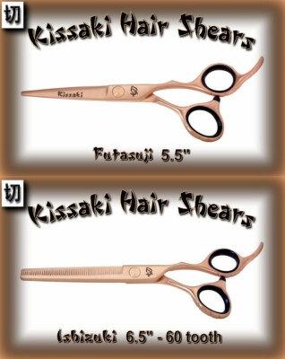 Kissaki 5.5'' Hair Cutting Scissors & 60 tooth Thinning Shears Rose Gold Combo
