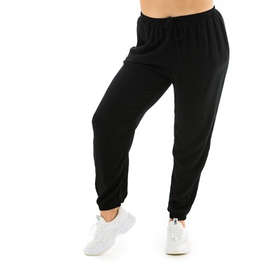 Plus Size L XL Black Buddha Pants Jogger Unisex Harem hippy