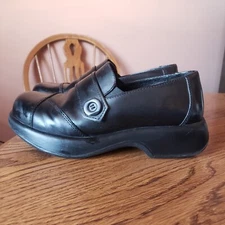 Dansko Aubrey Black Leather Comfort Slip On Clog Shoe Women's 40 / 9.5-10 Nurse