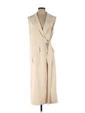 Marina Moscone Women Ivory Long Wrap Vest S