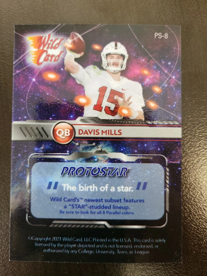 2021 Wild Card Alumination Davis Mills PROTOSTAR card #PS-8 - Image 2 of 2
