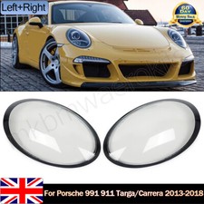 2x For Porsche 911 991 2013-2018 Headlight Headlamp Clear Lens Covers Left+Right