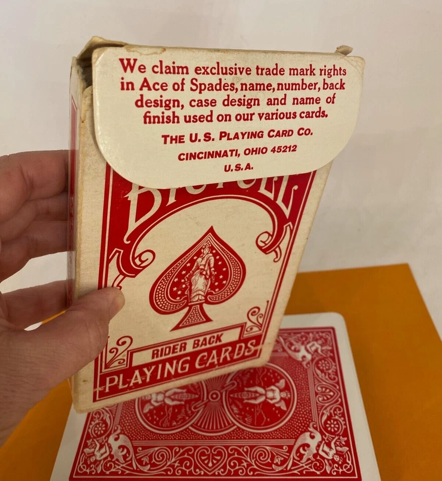Vintage U.S. Playing Card Co ❤ Big Bicycle 8082 ❤ JUMBO Cards - Red Rider Back - image 3 of 4