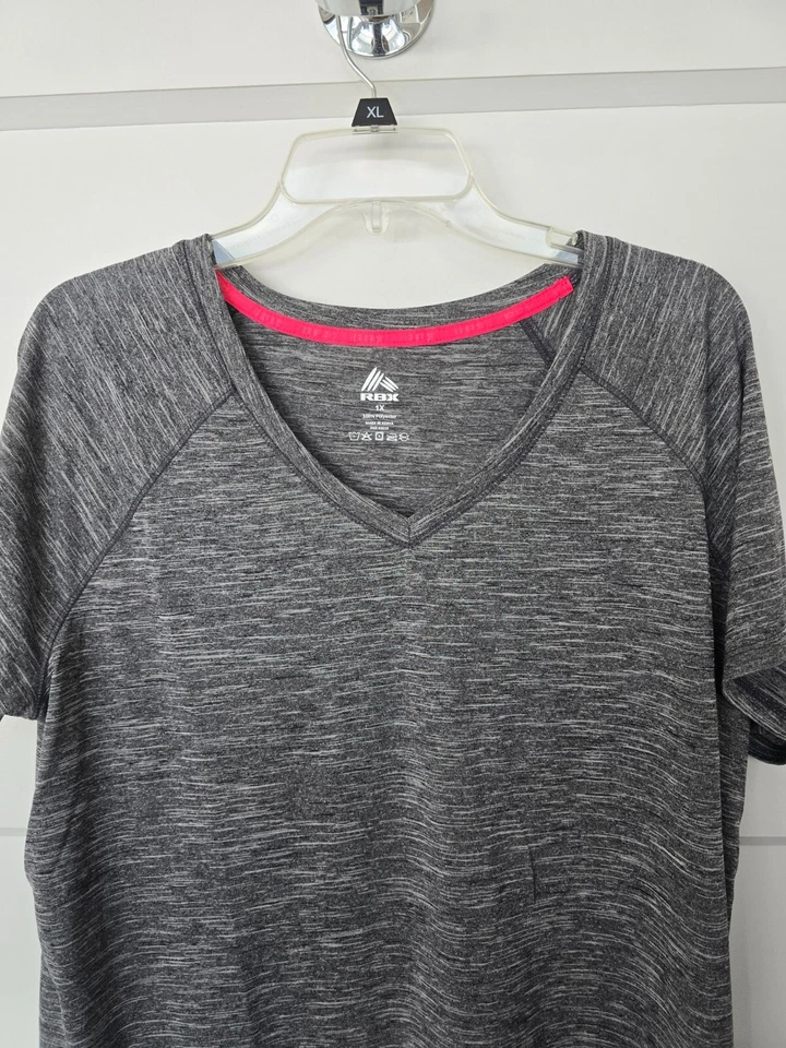 RBX Women’s Gray W/Pink Athletic Activewear Performance Top 1x - Image 2 of 4