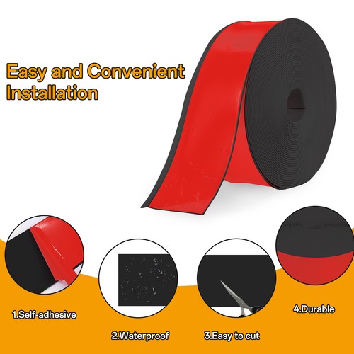 Vinyl Wall Base Baseboard Molding Trim 4"x 60FT Flexible Self Adhesive Black - Picture 7 of 9