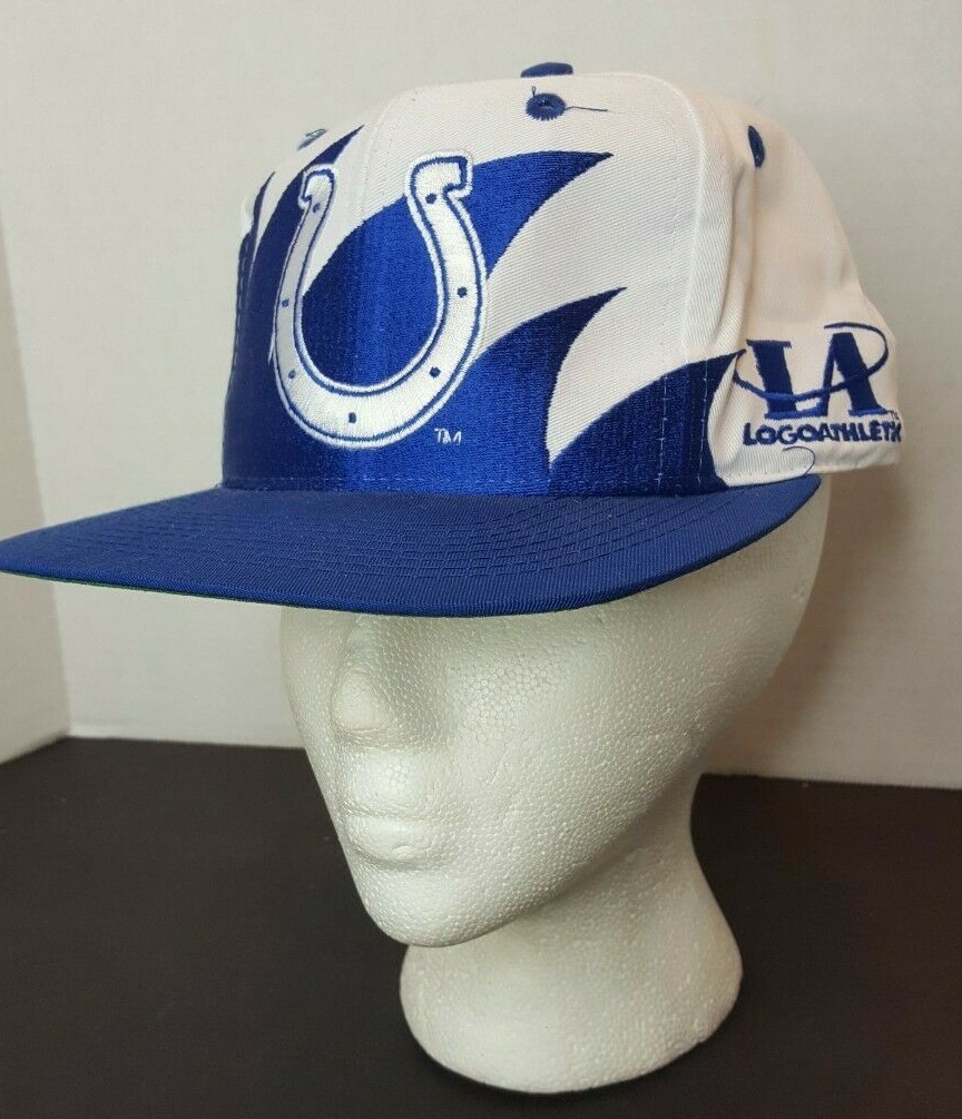 Vintage Indianapolis Colts Shark Tooth Snapback Hat Logo Athletic