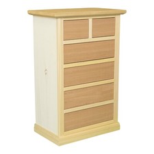 CASSETTIERA 4+2 LISCIA IN LEGNO GREZZO NON VERNICIATO