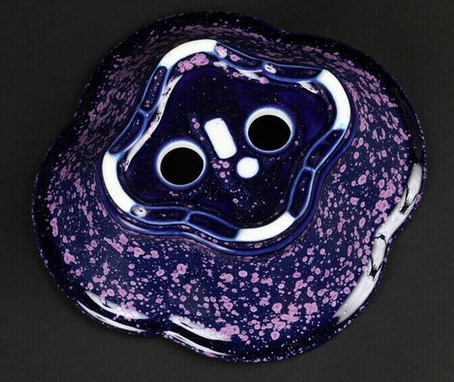 Bonsai Pot Kiyomizu-ware HEIAN SENZAN 6.1"/15.5cm Purple Glazed Small Japan K012 - Picture 4 of 4