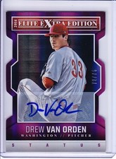 2014 Panini Elite Extra Edition Purple Die Cut Auto Drew Van Orden (72/75)