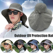 Outdoor UV Protection Sun Hat for Men Women UPF 50+ Wide Brim Fishing Safari Cap