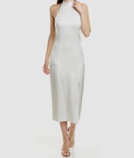 $395 Alice + Olivia Women's White Sleeveless Open Back Regina Midi Dress Size 2
