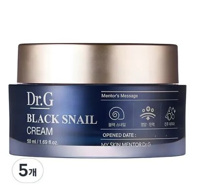 Dr.G Black Snail Cream 50ml, 5EA (50ml x 5) / K-Beauty