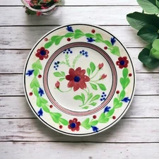 ADDERLEYS Made in ENGLAND RARE 5” 3/4 PLATE Sponge ware Design RED GREEN BLUE