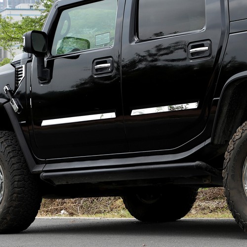 For 2003-2009 Hummer H2 Cladding Accent Body Side Molding Trim Insert Chrome 4Pc - Picture 6 of 10