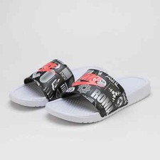 New Nike Benassi JDI Slide White Black Red