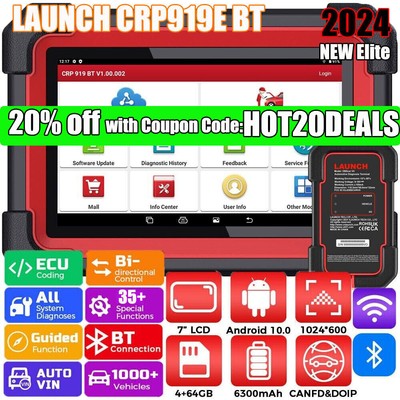 2024 LAUNCH X431 CRP919E BT PRO Bidirectional Car Diagnostic Scanner Coding