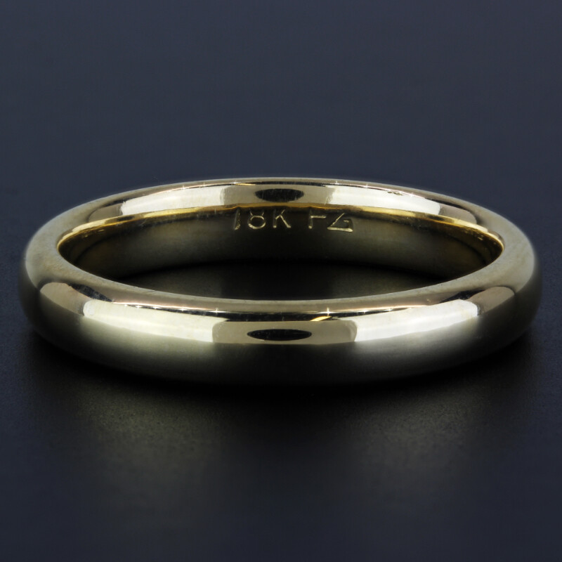 18k Yellow Gold Comfort Men's Wedding Band Ring by Fr… Gem
