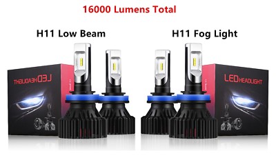 Alla Lighting LED Low Beam Headlight Fog Light Bulb Lamp Kit for CTS,Xenon White