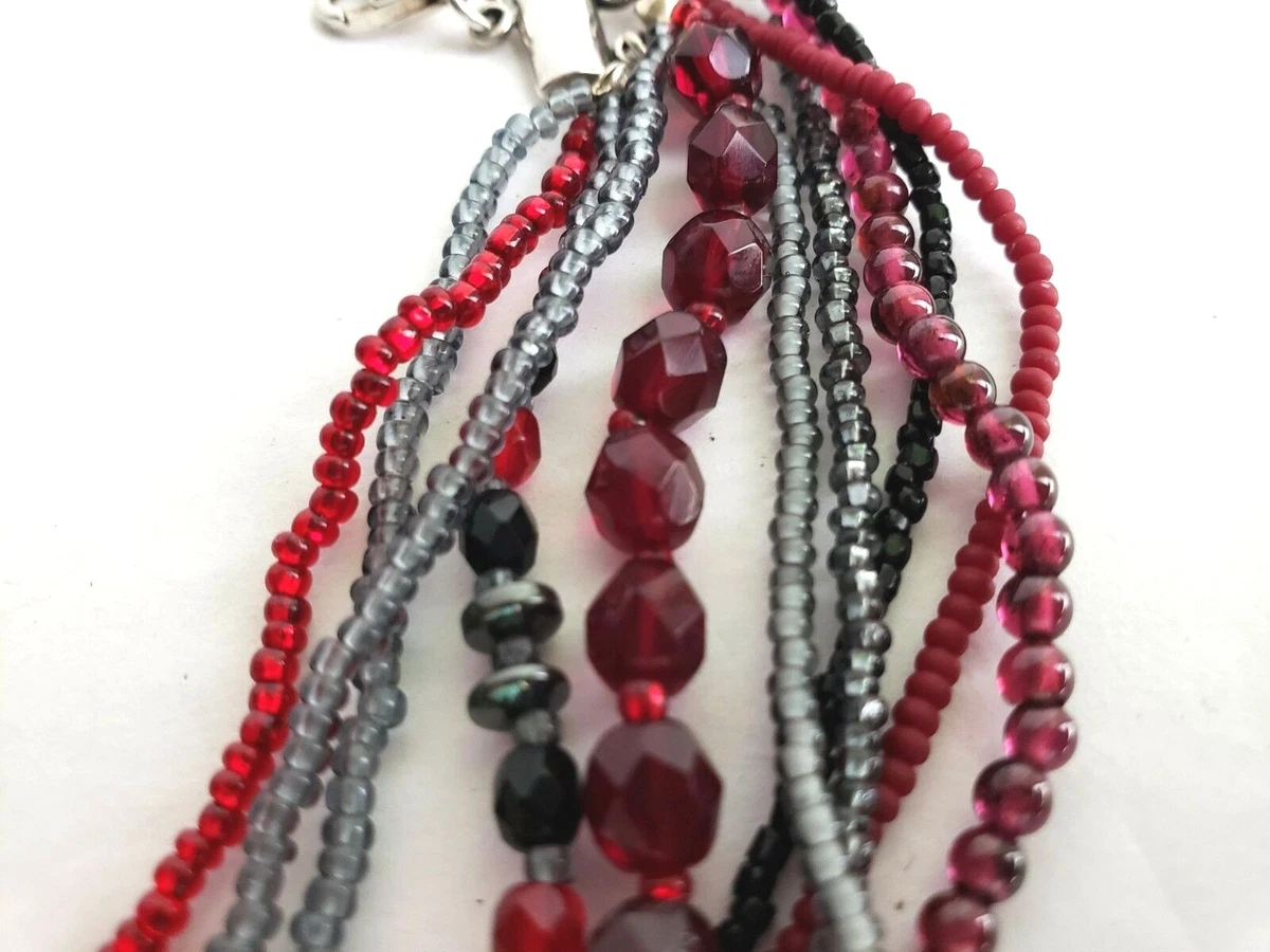 Mercedes Salazar 925 Sterling Silver Garnet & Glass Multi