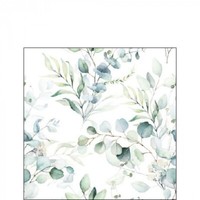 20 Papierservietten, Cocktail - Servietten Eucalyptus All Over Ambiente