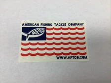 American Flag  AFTCO.  Sticker Decal American Fishing Tackle Company (B2)