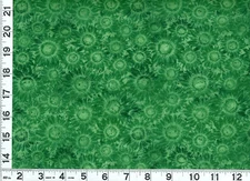 Dark Green Sunflowers on Green Quilting & Sewing Fabric by Yard  #483