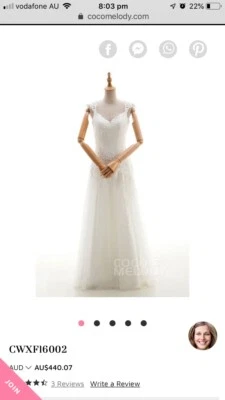 Cocomelody Wedding Dress Cheap New Unused A Line Dress Size 8 10