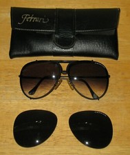 True VINTAGE FERRARI Aviator Sun Glasses w/2 Sets of Lenses