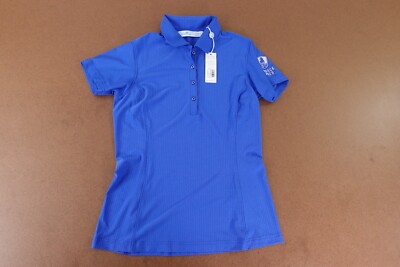 Bobby Jones Clover Collection Women's Size XS Blue CapRock Ranch Logo Polo NWT
