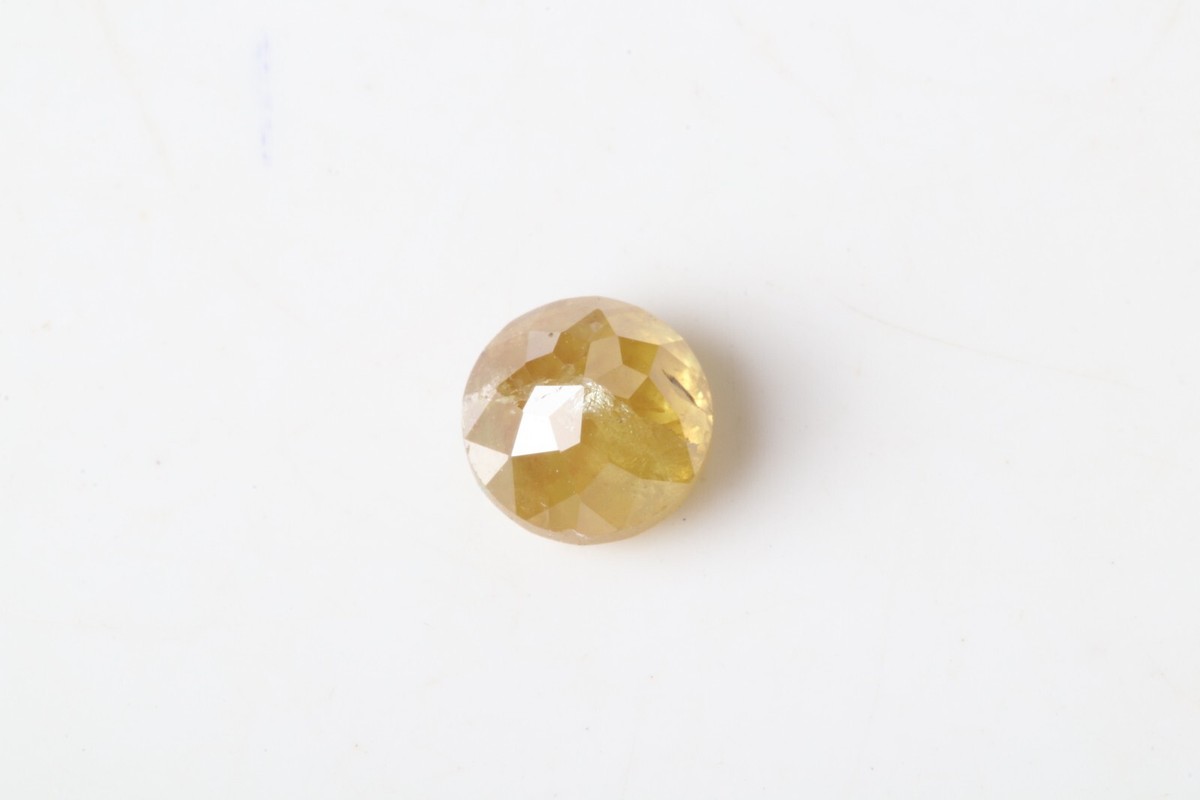 0.94Cts Natural Round Rose Cut Loose Diamond 5.39mm Yellow Rose