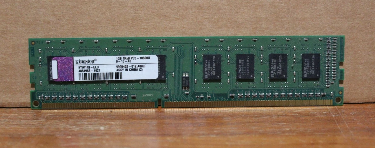 PC3-10600 (DDR3-1333) Bus Speed DDR3 SDRAM 1 GB Capacity per