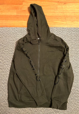 Calvin Klein Jeans Hoodie Mens XL Dark Green Full Zip Sweatshirt New w/o Tags