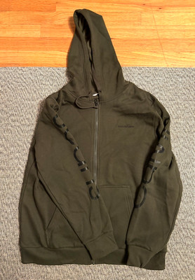 Calvin Klein Jeans Hoodie Mens XL Dark Green Full Zip Sweatshirt New w/o Tags