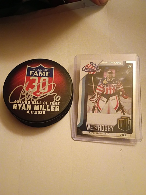 Ryan Miller Americh Hall Of Fame Signed Hockey Puck 4/11/25 And Also Includes...