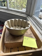 Victorian Vintage Cream Ceramic Glazed Jelly Mould Large Fluted Antique Pate 