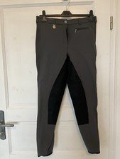 Pikeur-Reithose Lugana, grau-schwarz, 44, neu, Vollbesatz