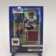 2022 Optic Donruss Terry Mclaurin Donruss Threads BLUE🟦 Hyper Patch GAME WORN!