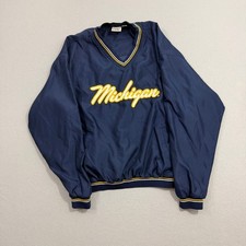 Vintage Michigan Wolverines Windbreaker Men's Large Blue Pullover UofM y2k 2000s