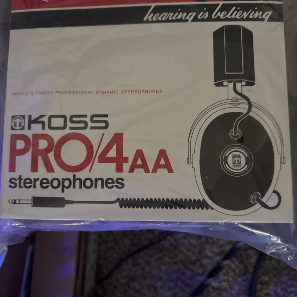 NOVO NA CAIXA TELEFONES KOSS PRO 4AA COM MADEIRA EXÓTICA NOVO SUPORTE DE FONE DE OUVIDO ÚNICO. - Imagem 3 de 4