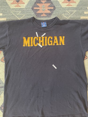 Vintage 80/90s Champion MICHIGAN T-Shirt Blue Short Sleeve Crew University XL - Picture 11 of 22