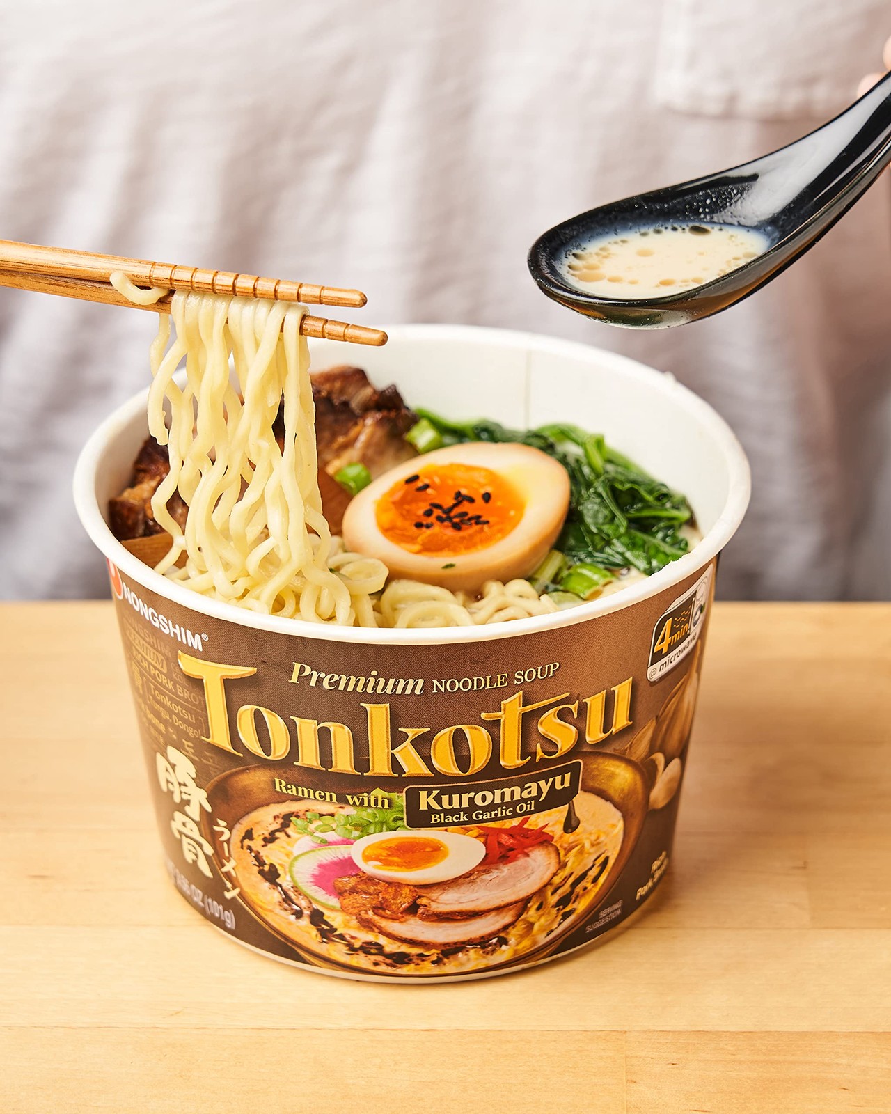 Nongshim Tonkotsu Ramen w/ Kuromayu Noodle Big Bowl - 6-Pack, 3.56oz Each
