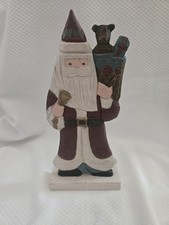 Vintage Carved Wooden Old World Santa Claus Christmas Folk Art Decor