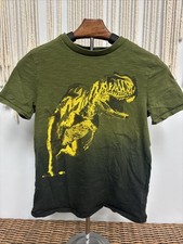 Single Stitch Gap Kids Med T-Rex Shirt Green Retro Vtg Dinosaur T Shirt