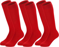 3 Pairs Kids Youth Baseball Socks Cushioned Soccer Football Softball Socks for B