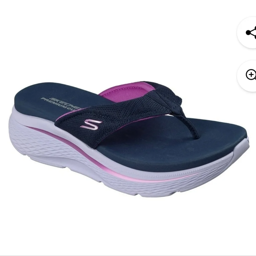 Skechers Womens Platform Flip Flop in Navy / Pink ~ NWT ~ Size 10