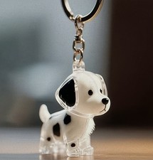 Dog Hair Keychain Pet Fur Keepsake Refillable Transparent Key Ring