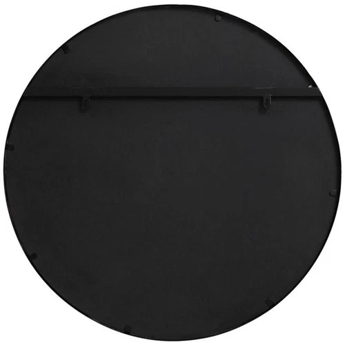 Elegant Decor Motif 28" Round Mid Century Metal Windowpane Frame Mirror in Black - Picture 4 of 7